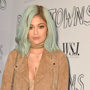 Kylie Jenner in pastel blue hair