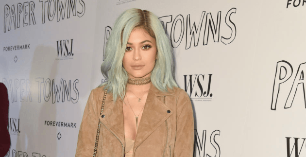 Kylie Jenner in pastel blue hair